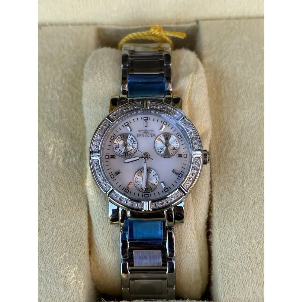 Invicta 4718 Watch Diamond Chronograph Bracelet Watch Mother Of Pearl